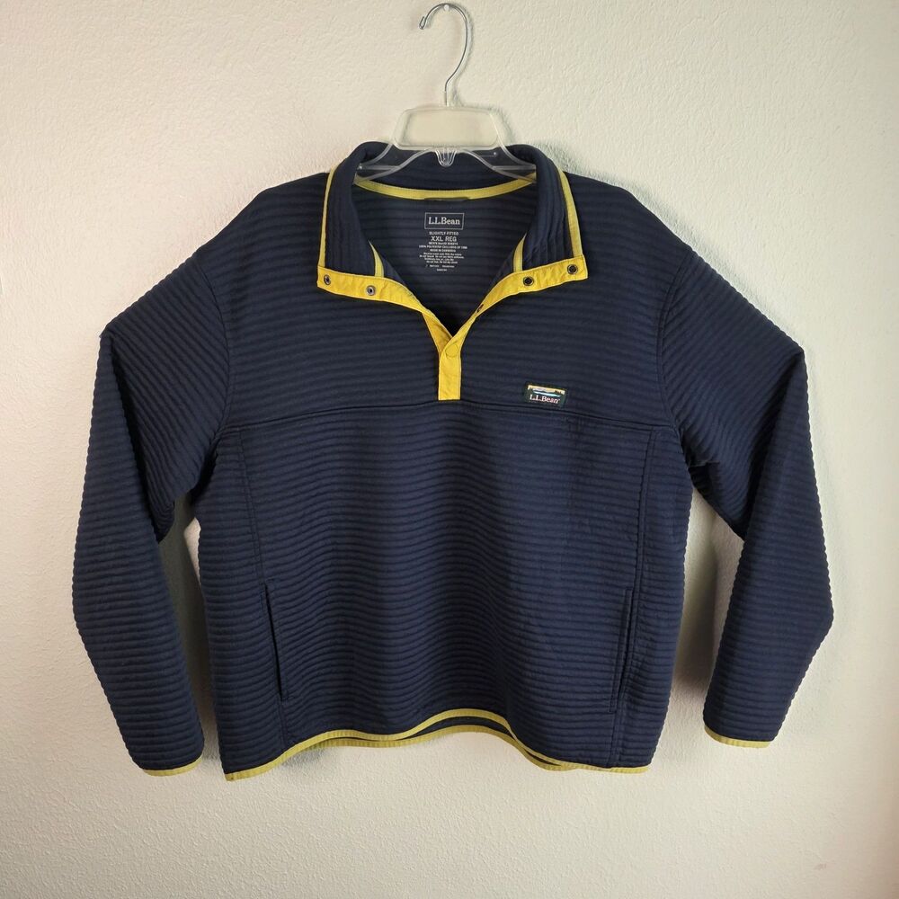 LL Bean Airlight Knit Pullover Mens 2XL Blue XXL Reg Outdoors 506874 READ
